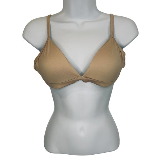 Lulalu Bra 38AAA Delilah Cotton Wireless T-Shirt Bra Removable Pad Beige - Picture 1 of 9